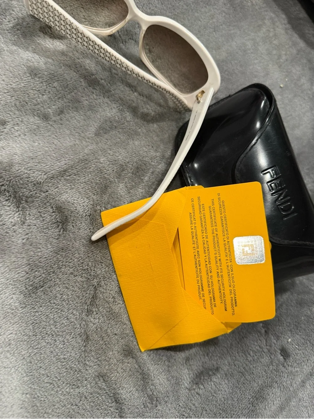 Fendi White Oversized Square Sunglasses with Brown Gradient Lenses